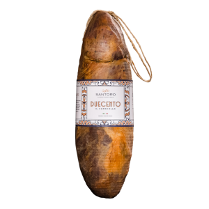 Whole Santoro Capocollo Duecento with front positioned label